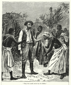 "They were much excited by his clothes" (engraving)