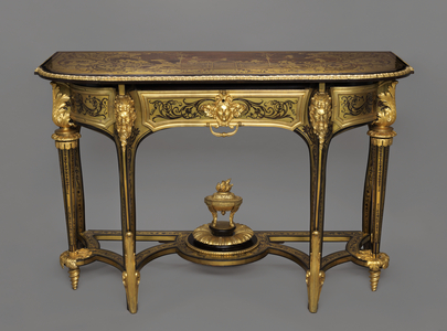 Side table, c.1705 (oak, pinewood, walnut (some stained black), gilt bronze and première)