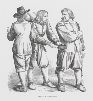 Obstinate turns back (engraving)