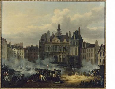 Assault on City Hall, July 28, 1830, ca. 1830 (oil on canvas)