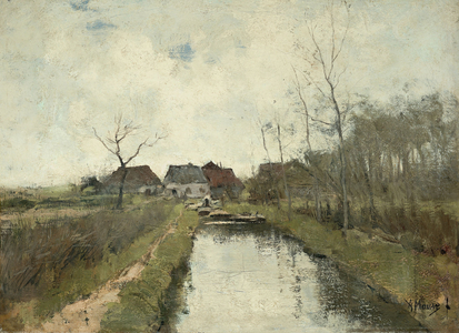 House on a ditch, 1870 (oil on canvas)