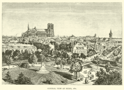 General view of Reims, 1880 (engraving)
