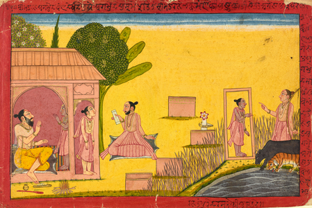 Lakshmana at the hermitage, folio from a Ramayana, c.1690-1710 (opaque watercolor on paper)