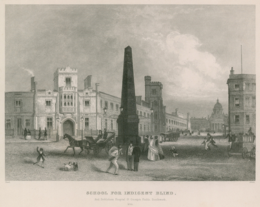 School for the Indegent Blind, and Bethlehem Hospital, St George's Field, Southwark (engraving)