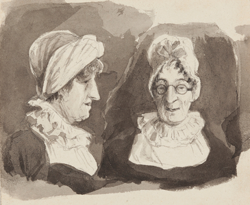 Two views of Mrs H (w/c on paper)