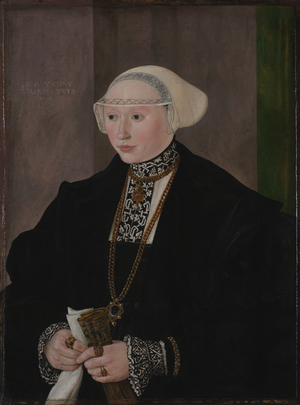 Portrait of Maria Kitscher, Frau von Freyberg, 1545 (oil on wood)