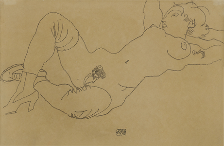 Reclining Nude with Crossed Arms, 1914 (pencil on paper)