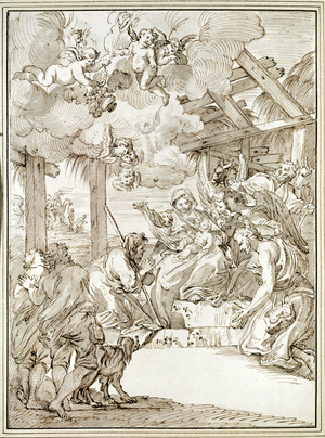 The Adoration of the Shepherds (pen and ink)