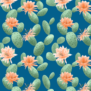 Prickly pear cactus pattern, 2021 (graphite pencil & digital)