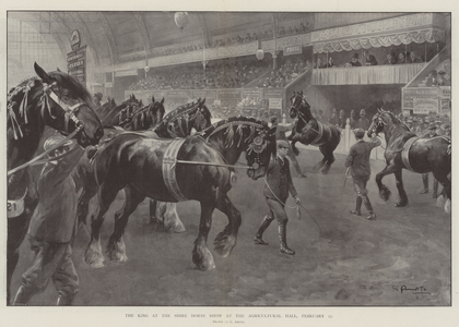 The King at the Shire Horse Show at the Agricultural Hall, 27 February (litho)