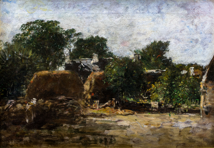 Farmyard, 19th century (oil on canvas)