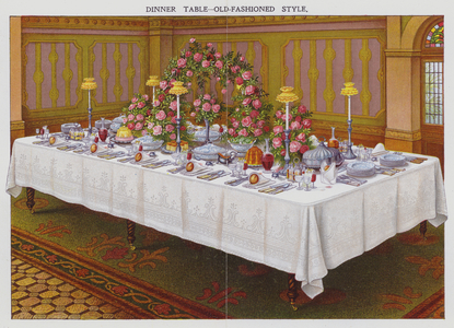 Dinner Table, Old-fashioned style (chromolitho)