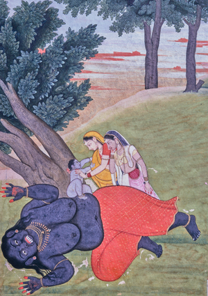 Krishna Legend, Miniature Painting, Indian School