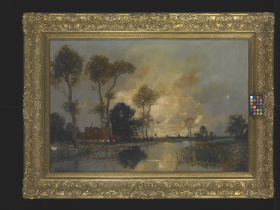 Landscape With Cottage And Stream (oil on canvas)