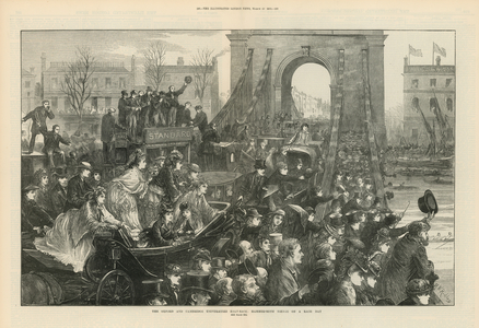 The Oxford and Cambridge Universities' boat race (engraving)