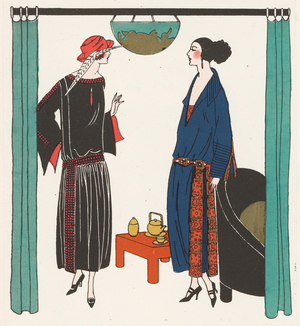 Fashion of the 1920s by designers Premet and the House of Worth (colour litho)