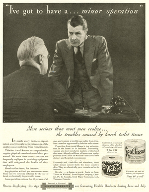 Scot Tissues/ Waldorf Magazine, advert, USA, 1930s