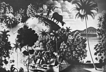 Landscape with cow's shadow (Landschaft mit Shattenkuh), 1939 (oil on canvas)