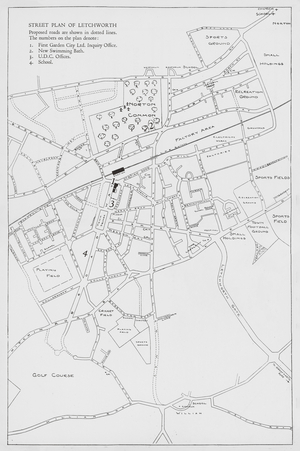 Street Plan of Letchworth Garden City (b/w photo)