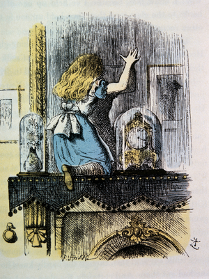 Looking Glass House, Through the Looking Glass by Lewis Carroll, Hand Colored Illustration, Circa 1872