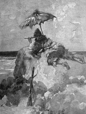 Robin Crusoe written by Daniel Defoe, 19th century (print)