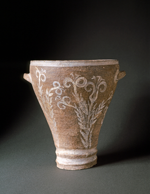 AEGEAN ART: Jar with two handles. Painted pottery from Akrotiri in Thera Island…, 1600-c. 1500 BC