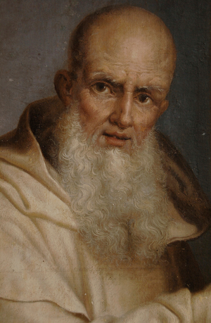 Carthusian monk, detail, 1855 (painting on wood)