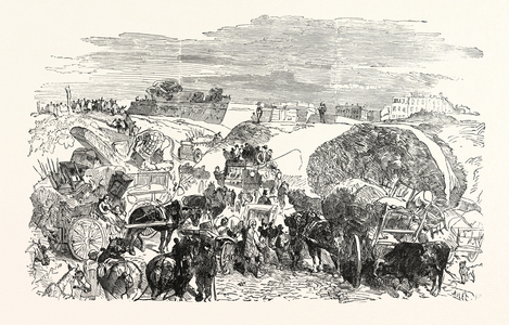 Franco-Prussian War: Residents of the Zollinie Flee, to Government Orders, Their Belongings Tol Paris. The Thor Maillot, France
