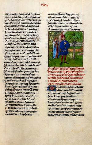 Miniature shows the God of Love and the Lover