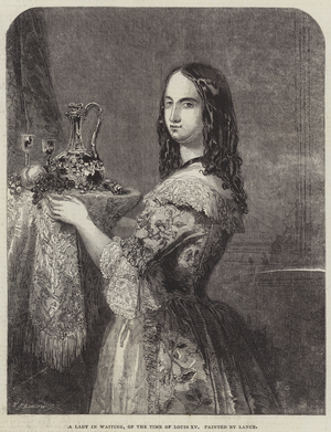A Lady in Waiting, of the Time of Louis XV (engraving)