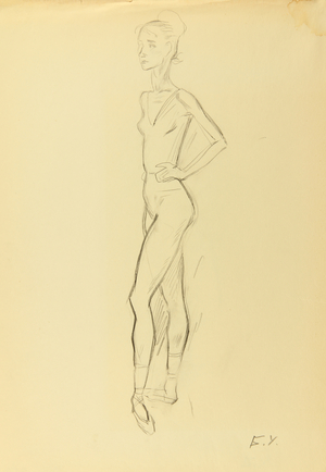 Prima Ballerina Natalia Bessmertnova, 1968 (pencil on paper)