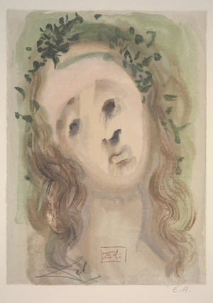 Canto 44 - Virgil's Face, c.1960 (woodcut)