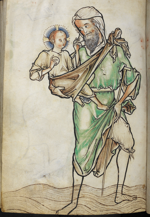 St Christopher carrying the Christ Child