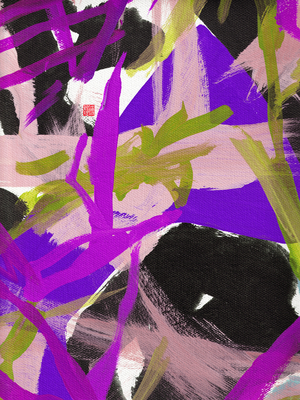 Zen Purple Floral, 2023 (acrylic on canvas)
