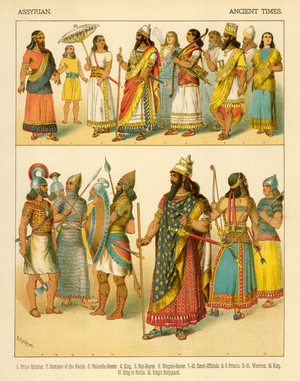 Assyrian Costumes (colour litho)