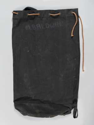 Canvas kit-bag issued in 1943 and used by N R Smith, Auxiliary Territorial Service, circa 1940 (canvas)