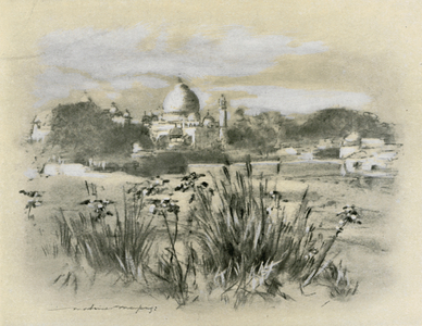 The Taj at Agra (colour litho)