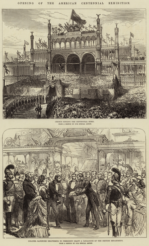 Opening of the American Centennial Exhibition (engraving)