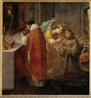 Saint Bonaventure recevant la communion des mains …