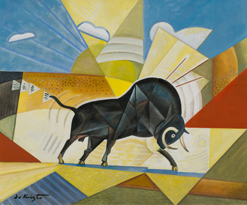 Bull (oil on board)
