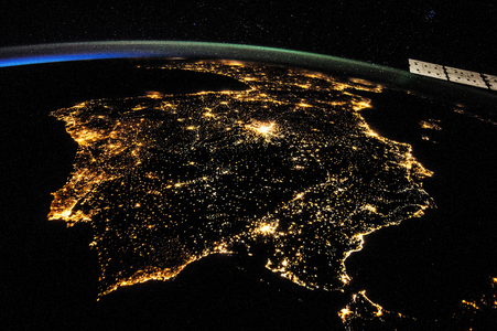 International Space Station astronaut recorded an early evening photograph of the Iberian Peninsula, 2014