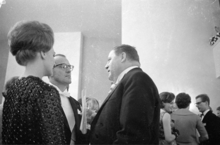 Franz Josef Strauss at the reopening of the Munich National Theatre, 1963 (b/w photo)