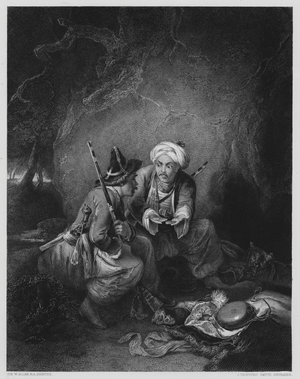 Arabs Dividing Spoil, from the picture in the Vernon Gallery (engraving)