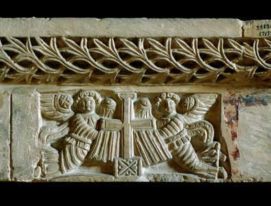 Coptic art : Frieze with Angels and Cross, VI century