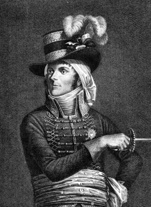 Francois Athanase baron Charette de la Contrie, one of the leaders of the vendean revolt, at the time of the wars of the Vendee, France in 1793-1796 , engraving