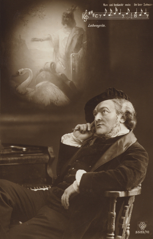 Simulated portrait of Richard Wagner (b/w photo)
