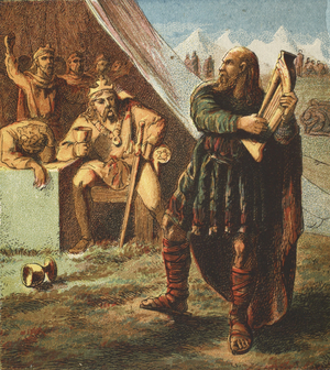 Alfred in the Danish Camp, pub. 1890 (colour lithograph)