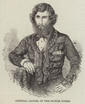 General Jacobs, of the Scinde Horse (engraving)