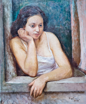 Girl at the window, 1935, (oil on canvas)
