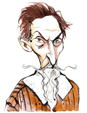 Claudio Monteverdi (1567 - 1643) Italian composer, gambist, singer and Roman Catholic priest, caricature